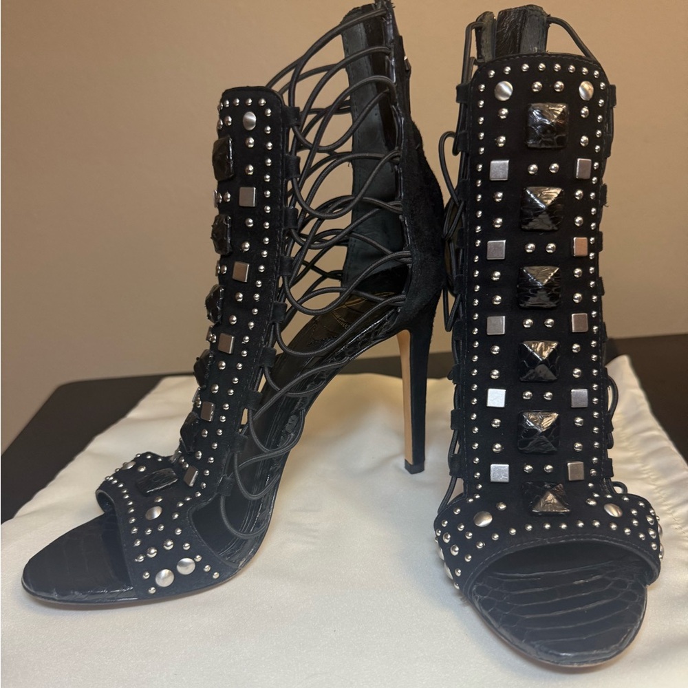 Brian Atwood “B by Brian Atwood” Studded Cage Heels – Size 6.5